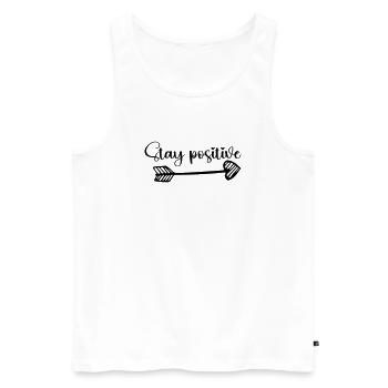 Stay positive herz - Männer Premium Bio Tank Top - Weiß - Vorne - Michal (187cm)