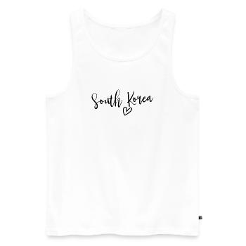 Corée du Sud Cœur Les Femmes Amour Corée du Sud - Débardeur bio Premium Homme - blanc - Devant - Michal (187cm)