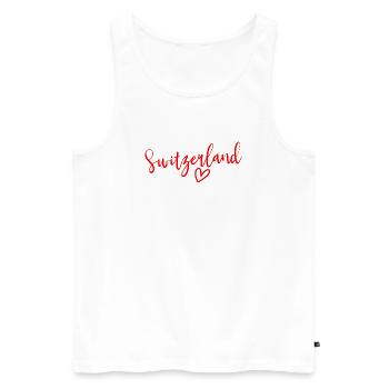 Schweiz Herz Frauenliebe Schweiz - Männer Premium Bio Tank Top - Weiß - Vorne - Michal (187cm)