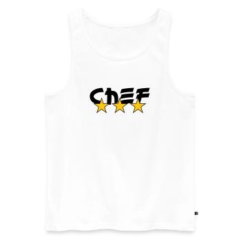 Chef - Cuisine - Cuisinier - Débardeur bio Premium Homme - blanc - Devant - AI Model Male 178 light (178cm)