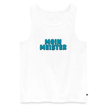 Moin Meister - Männer Premium Bio Tank Top - Weiß - Vorne - Michal (187cm)