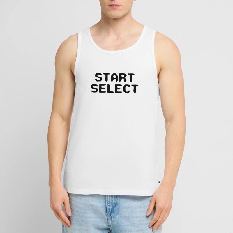 Start Select texte 8 bits Débardeur bio Premium Homme