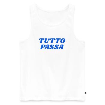 TUTTO PASSA - Männer Premium Bio Tank Top - Weiß - Vorne - AI Model Male 178 light (178cm)