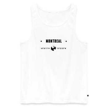 Montréal, Québec, coordonne la planète Terre - Débardeur bio Premium Homme - blanc - Devant - Michal (187cm)