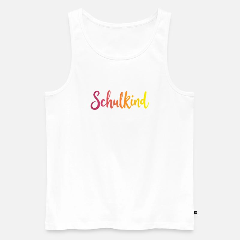 Schulkind Farbverlauf Rot-Gelb - Gradient Script - Männer Premium Bio Tank Top - Weiß