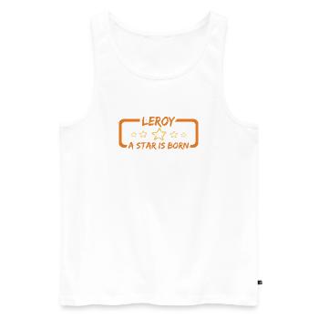 Leroy en cadeau - Débardeur bio Premium Homme - blanc - Devant - Michal (187cm)
