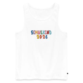 Schulkind 2026  - Männer Premium Bio Tank Top - Weiß - Vorne - Michal (187cm)