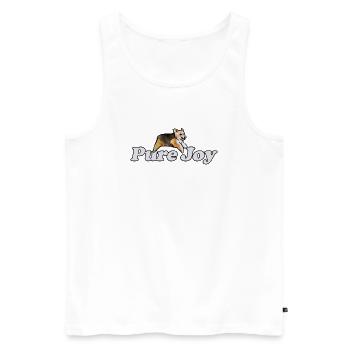 Pure Joy Corgi Lauf - Männer Premium Bio Tank Top - Weiß - Vorne - Michal (187cm)