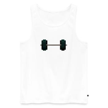Barbell Dumbbell - Men's Premium Organic Tank Top - white - Front - Michal (187cm)