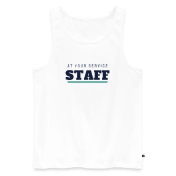 Lettrage du Staff College - Équipe du personnel - Débardeur bio Premium Homme - blanc - Devant - Michal (187cm)