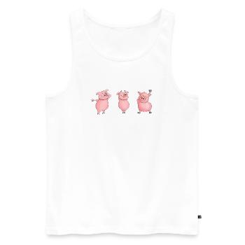 Cochon grassouillet - Débardeur bio Premium Homme - blanc - Devant - Michal (187cm)