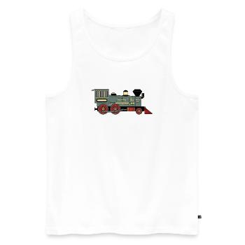 Locomotive à vapeur - Débardeur bio Premium Homme - blanc - Devant - Michal (187cm)