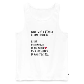 Komplimente - Männer Premium Bio Tank Top - Weiß - Vorne - Michal (187cm)