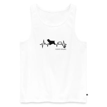 Cocker Spaniel Heartbeat Pulse ECG Cadeau pour chien - Débardeur bio Premium Homme - blanc - Devant - AI Model Male 178 light (178cm)