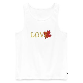 Amour Feuille d'érable du canada - Débardeur bio Premium Homme - blanc - Devant - AI Model Male 178 light (178cm)