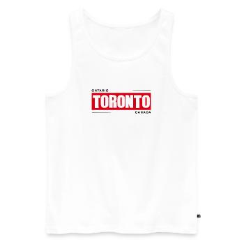Toronto Bold Red Black Logo - Men's Premium Organic Tank Top - white - Front - AI Model Male 178 light (178cm)