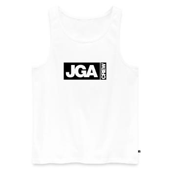 JGA Crew - Emblem - Männer Premium Bio Tank Top - Weiß - Vorne - Michal (187cm)