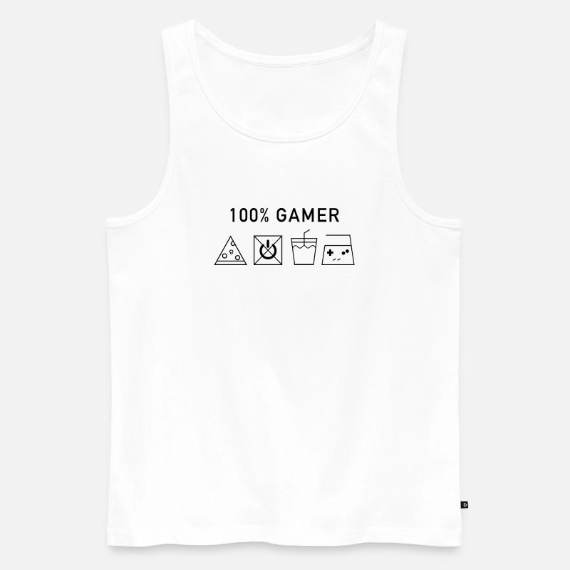 100 Gamer Black Version - Männer Premium Bio Tank Top - Weiß
