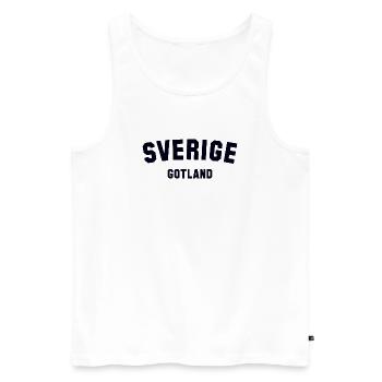 GOTLAND Sweden Schweden - Männer Premium Bio Tank Top - Weiß - Vorne - AI Model Male 178 light (178cm)