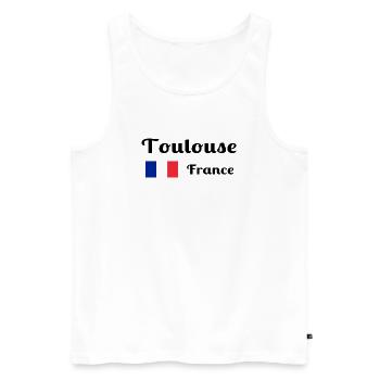 Toulouse France- Stylish prints - Men's Premium Organic Tank Top - white - Front - Michal (187cm)