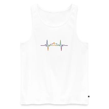 Bergmotiv Natur Landschaft Berge - Männer Premium Bio Tank Top - Weiß - Vorne - Michal (187cm)