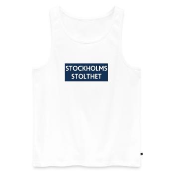 Stockholmer Stolz - Männer Premium Bio Tank Top - Weiß - Vorne - AI Model Male 178 light (178cm)