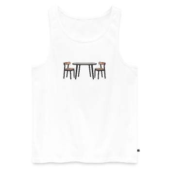 Contemporary Dining Set Illustration - Men's Premium Organic Tank Top - white - Front - AI Model Male 178 light (178cm)