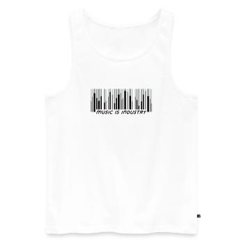 music is industry - Männer Premium Bio Tank Top - Weiß - Vorne - AI Model Male 178 light (178cm)