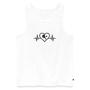 Padel Heart - Men's Premium Organic Tank Top - white - Front - Michal (187cm)