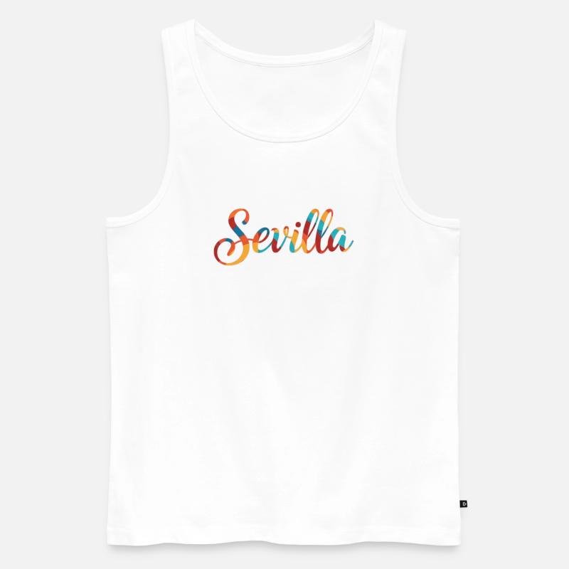 Sevilla Regenbogen Script - Männer Premium Bio Tank Top - Weiß