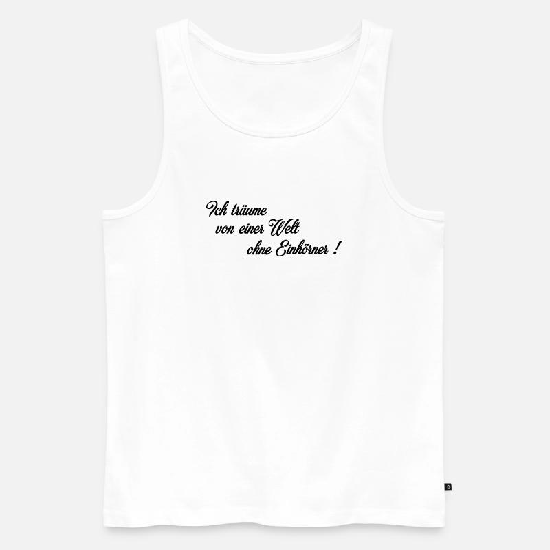 Welt ohne Einhoerner - Männer Premium Bio Tank Top - Weiß