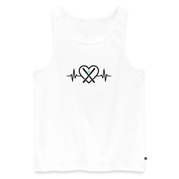 Skiing Heart Snow Mountain Sports Passion - Men's Premium Organic Tank Top - white - Front - Michal (187cm)