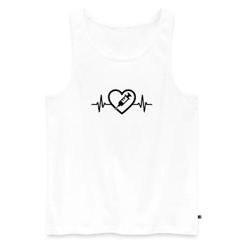 Herz + Krankenpfleger / Krankenschwester – Super  - Männer Premium Bio Tank Top - Weiß - Vorne - AI Model Male 178 light (178cm)