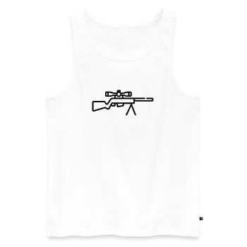 sniper - Men's Premium Organic Tank Top - white - Front - Michal (187cm)