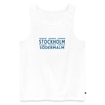 Stockholm Södermalm - Men's Premium Organic Tank Top - white - Front - AI Model Male 178 light (178cm)