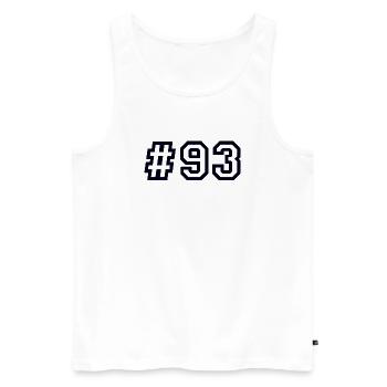 1993 Hashtag 93 - Débardeur bio Premium Homme - blanc - Devant - Michal (187cm)