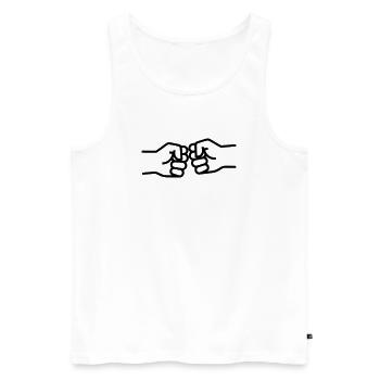 Fist Bump Faustgruß Beste Freunde Vektor - Männer Premium Bio Tank Top - Weiß - Vorne - AI Model Male 178 light (178cm)