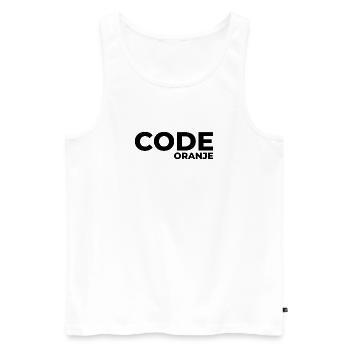 Code Oranje - Nederland - Netherlands Niederlande - Männer Premium Bio Tank Top - Weiß - Vorne - AI Model Male 178 light (178cm)