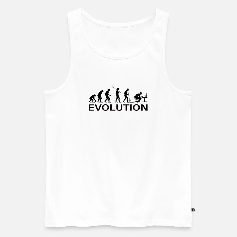 Evolution Gamer | Computer Freak Nerd PC - Männer Premium Bio Tank Top - Weiß