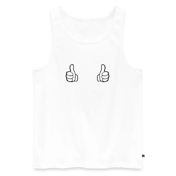 like hand - Men's Premium Organic Tank Top - white - Front - Michal (187cm)