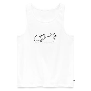 Amoureux des Chats Humour Chat Mignon Original - Débardeur bio Premium Homme - blanc - Devant - Michal (187cm)