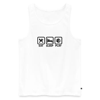 Eat Sleep Play Basketball - Men's Premium Organic Tank Top - white - Front - Michal (187cm)