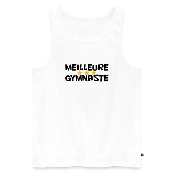 Beste Turnerin - Männer Premium Bio Tank Top - Weiß - Vorne - AI Model Male 178 light (178cm)