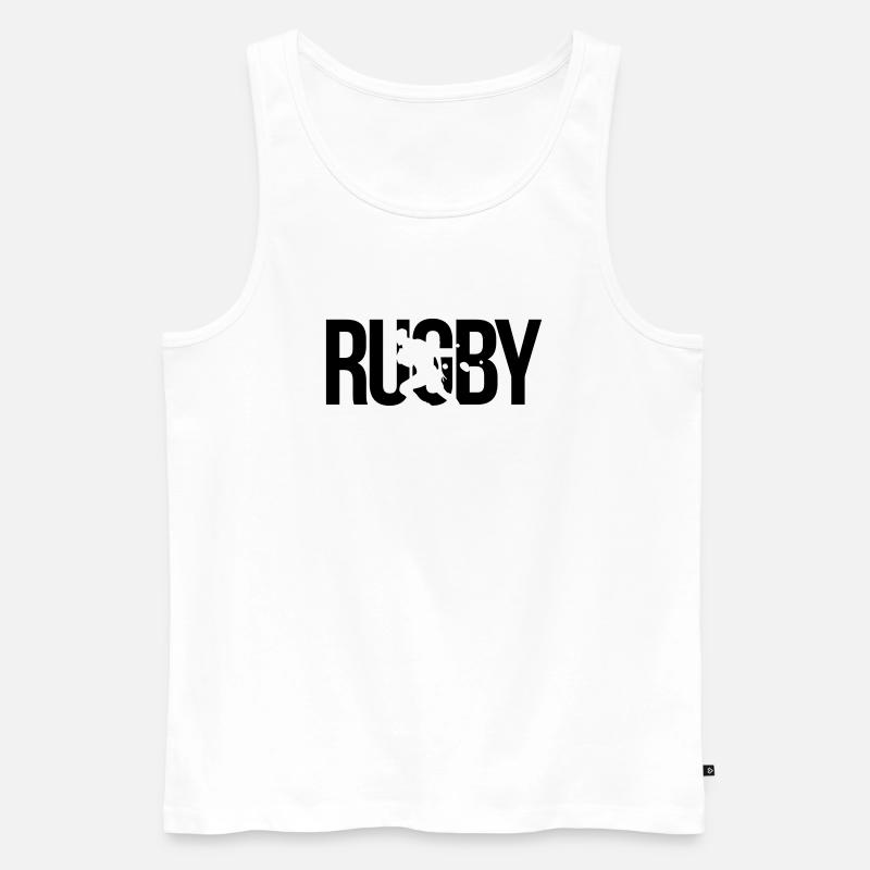 rugby - Men's Premium Organic Tank Top - white