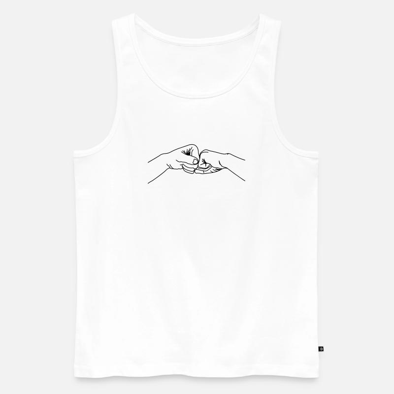 Handgeste, Zusammenarbeit, Teamwork - Männer Premium Bio Tank Top - Weiß
