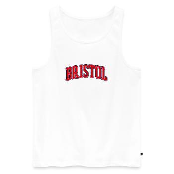 Bristol Varsity Lettering - Men's Premium Organic Tank Top - white - Front - AI Model Male 178 light (178cm)