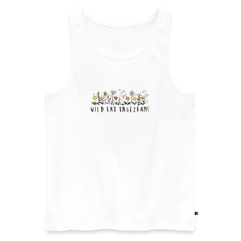 wild und ungezähmt Blume Natur wiesenblume - Männer Premium Bio Tank Top - Weiß - Vorne - Michal (187cm)
