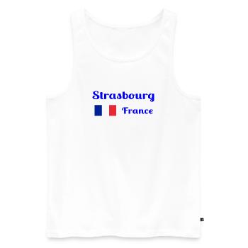 Strasbourg France- Stylish prints - Men's Premium Organic Tank Top - white - Front - AI Model Male 178 light (178cm)