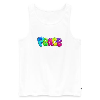 Peace - Men's Premium Organic Tank Top - white - Front - Michal (187cm)