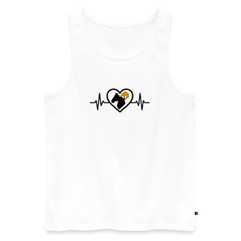 Équitation Coeur Cheval Sport Passion Cadeau - Débardeur bio Premium Homme - blanc - Devant - Michal (187cm)